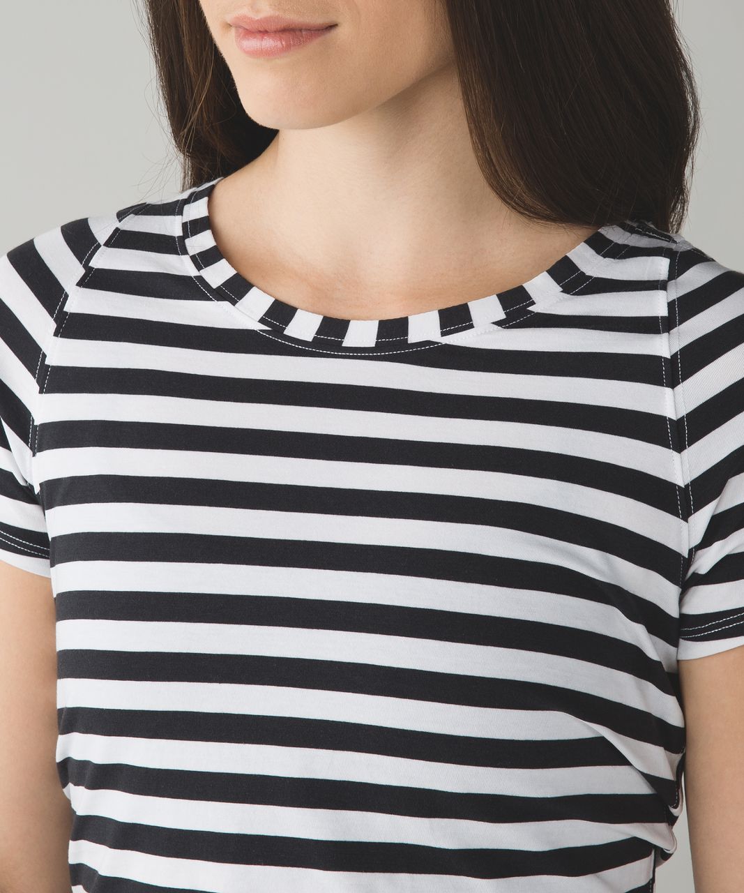 Lululemon Let Be Short Sleeve Tee - Apex Stripe Black White