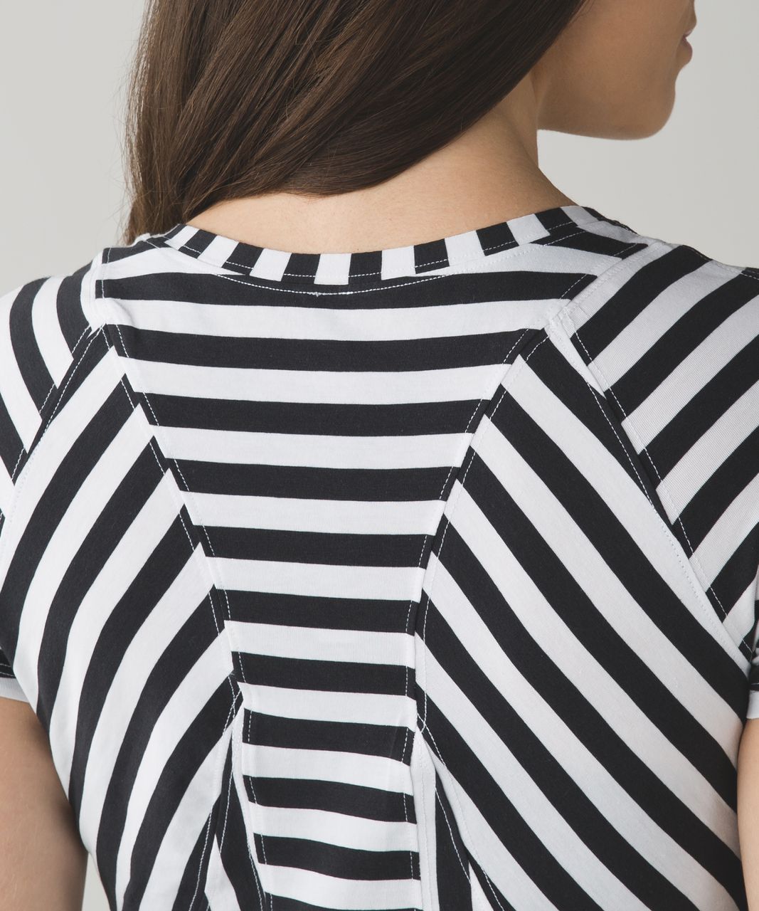 Lululemon Let Be Short Sleeve Tee - Apex Stripe Black White