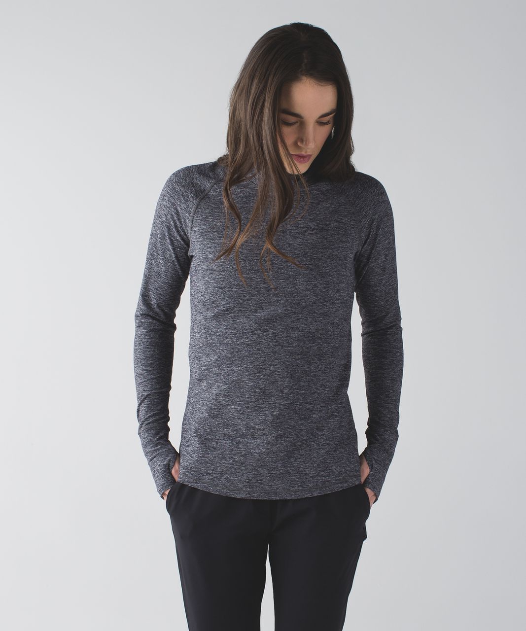 Lululemon Warm Your Core Long Sleeve Tee - Heathered Black