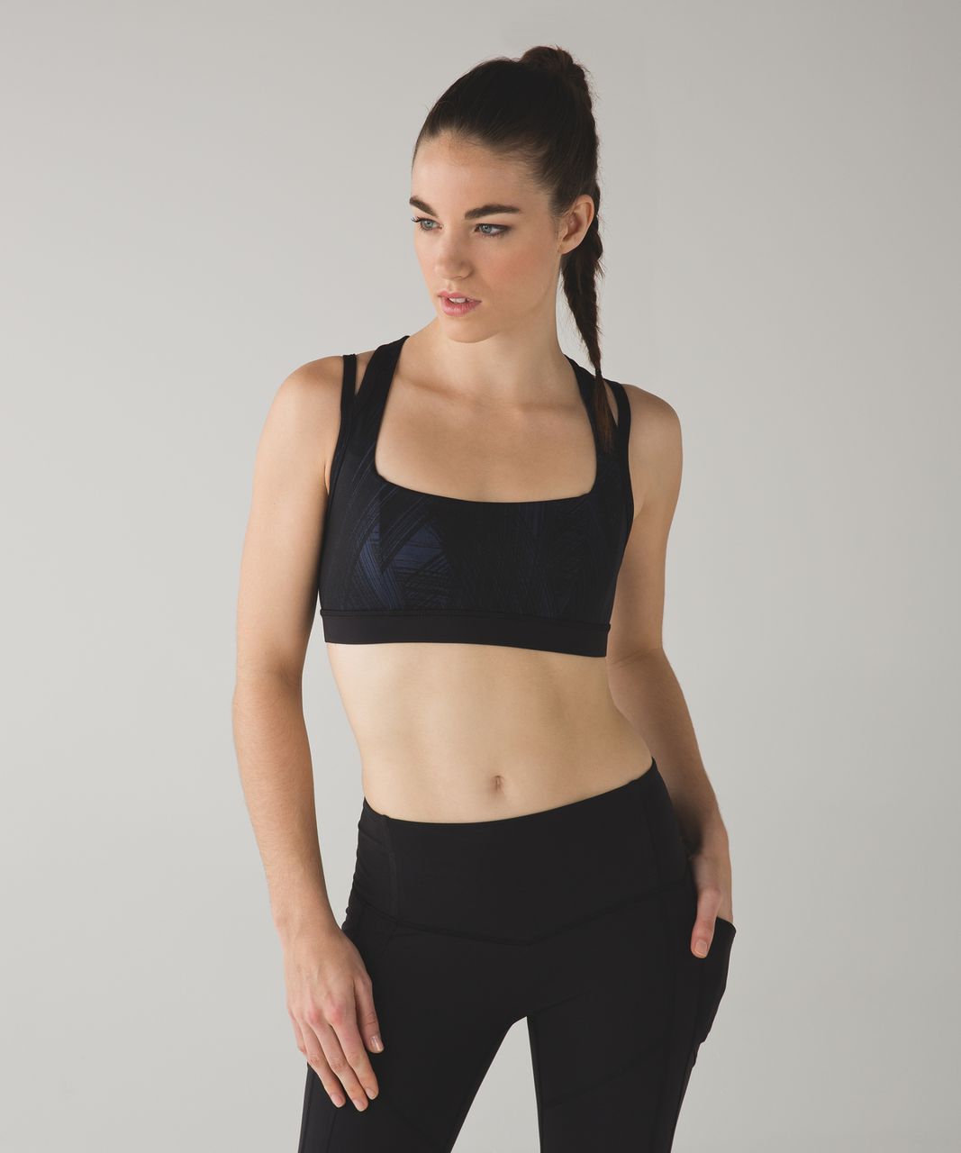 Lululemon Splendour Bra - Wind Chill Deep Navy Black / Black - lulu fanatics