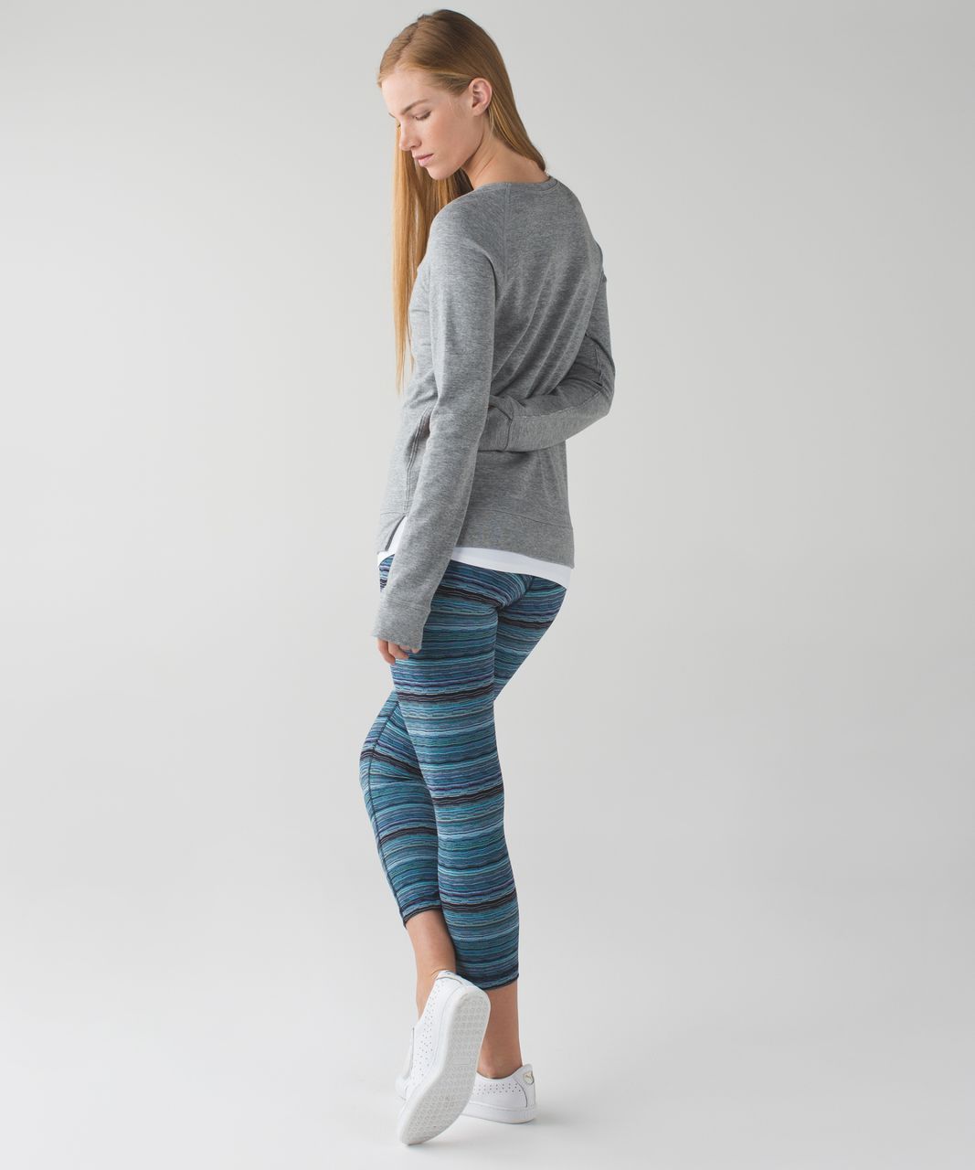 Lululemon Wunder Under Crop (Hi-Rise) - Space Dye Twist Naval Blue Peacock Blue