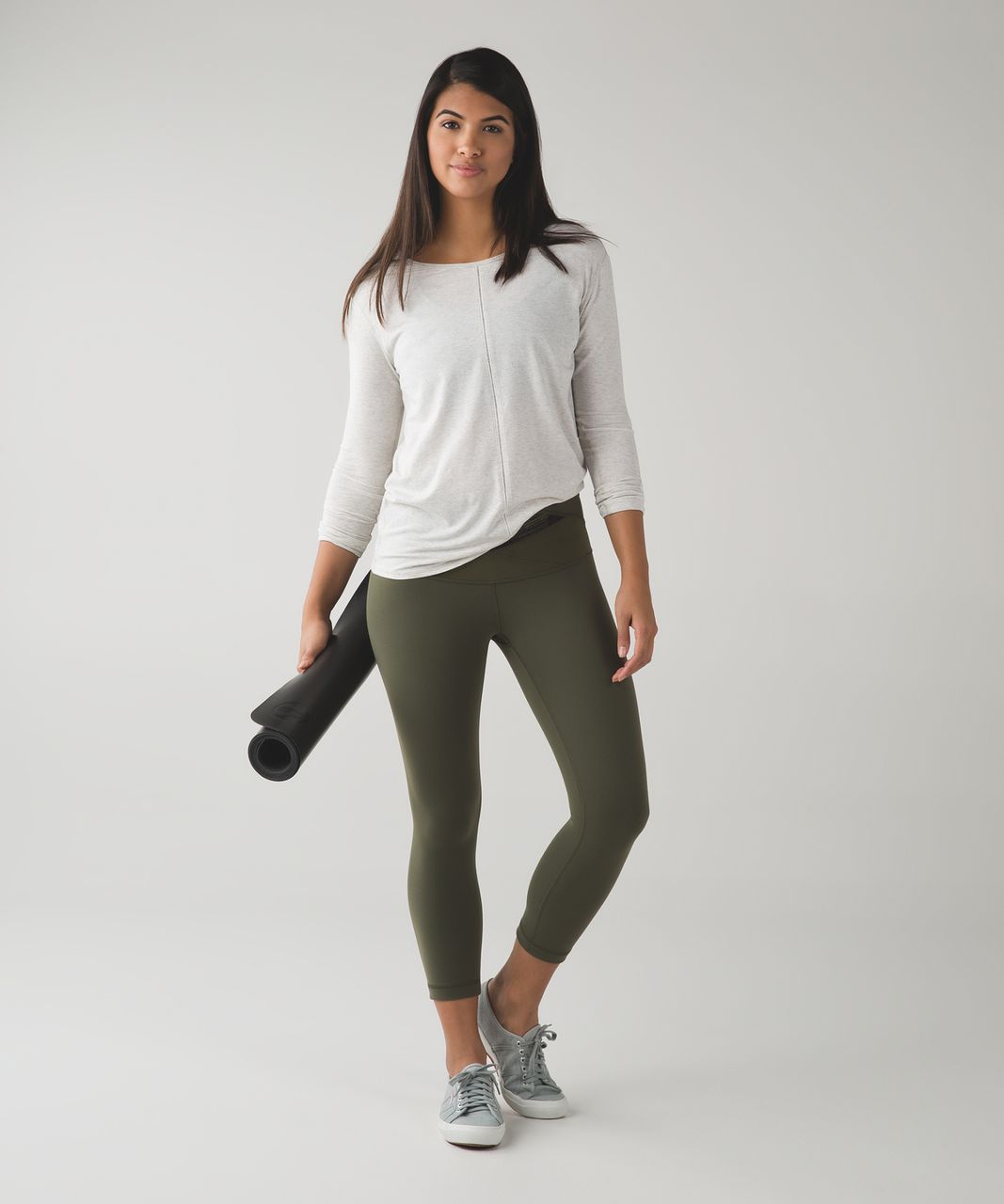 Lululemon Wunder Under Crop (Hi-Rise) *Full-On Luon - Fatigue Green / Wind Chill Fatigue Green Black