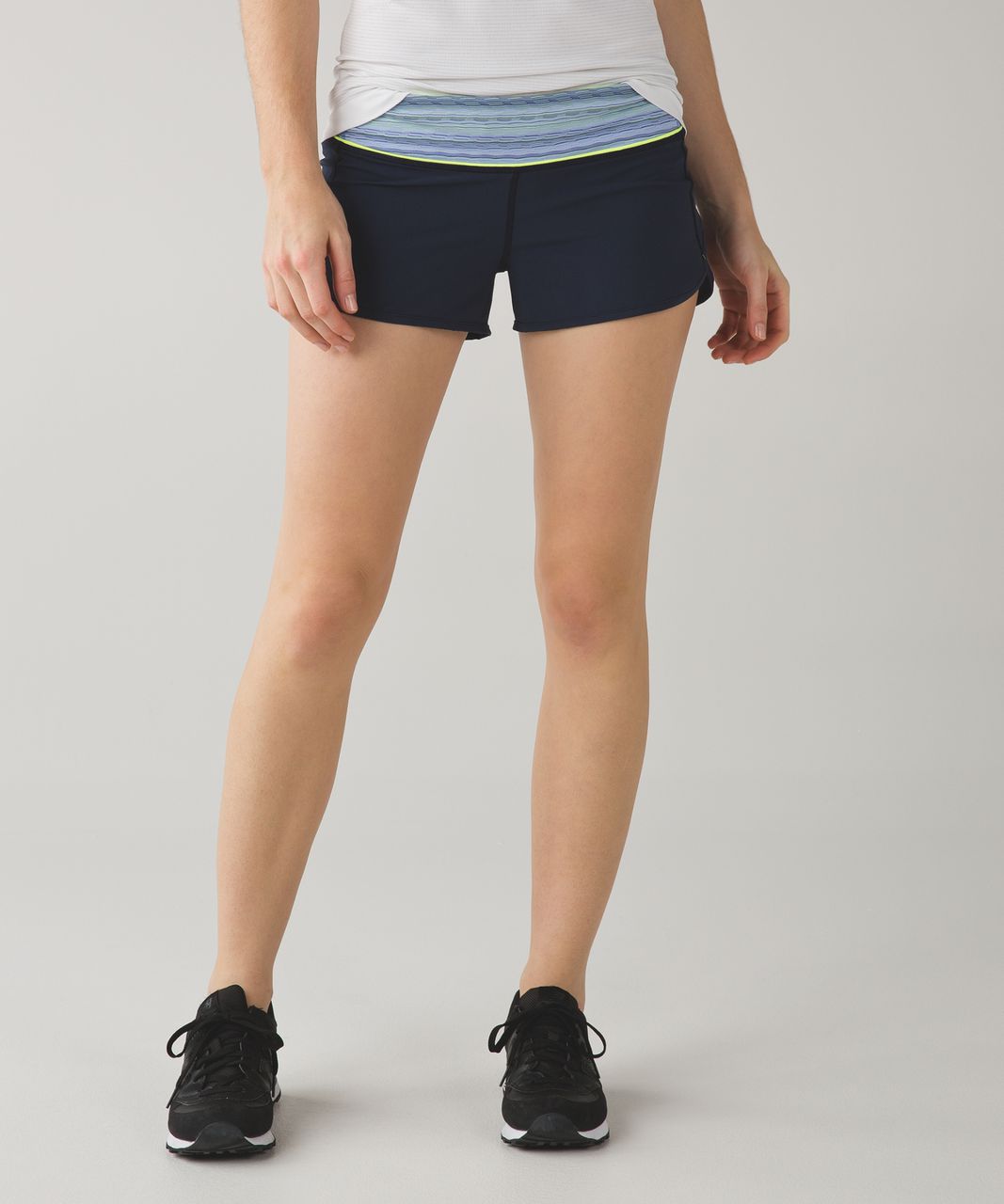 Lululemon Run:  Speed Short *4-way Stretch - Inkwell / Space Dye Twist Lullaby Ray / Ray