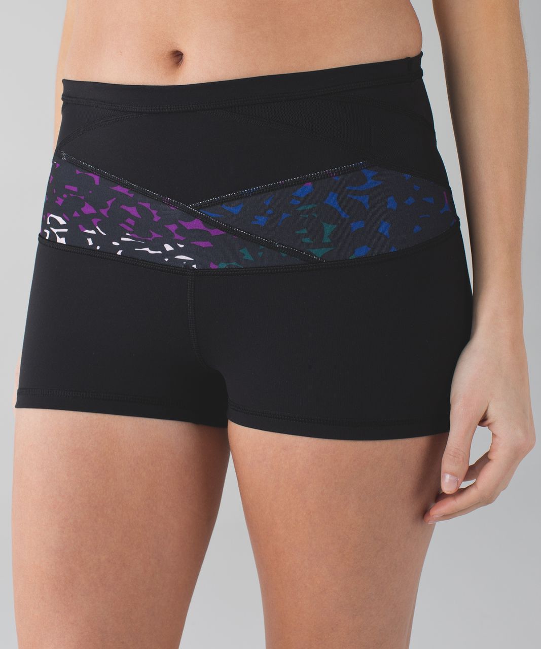 Lululemon Boogie Short (Roll Down) *Full-On Luon - Black / Shadow Wrap Multi / Tender Violet