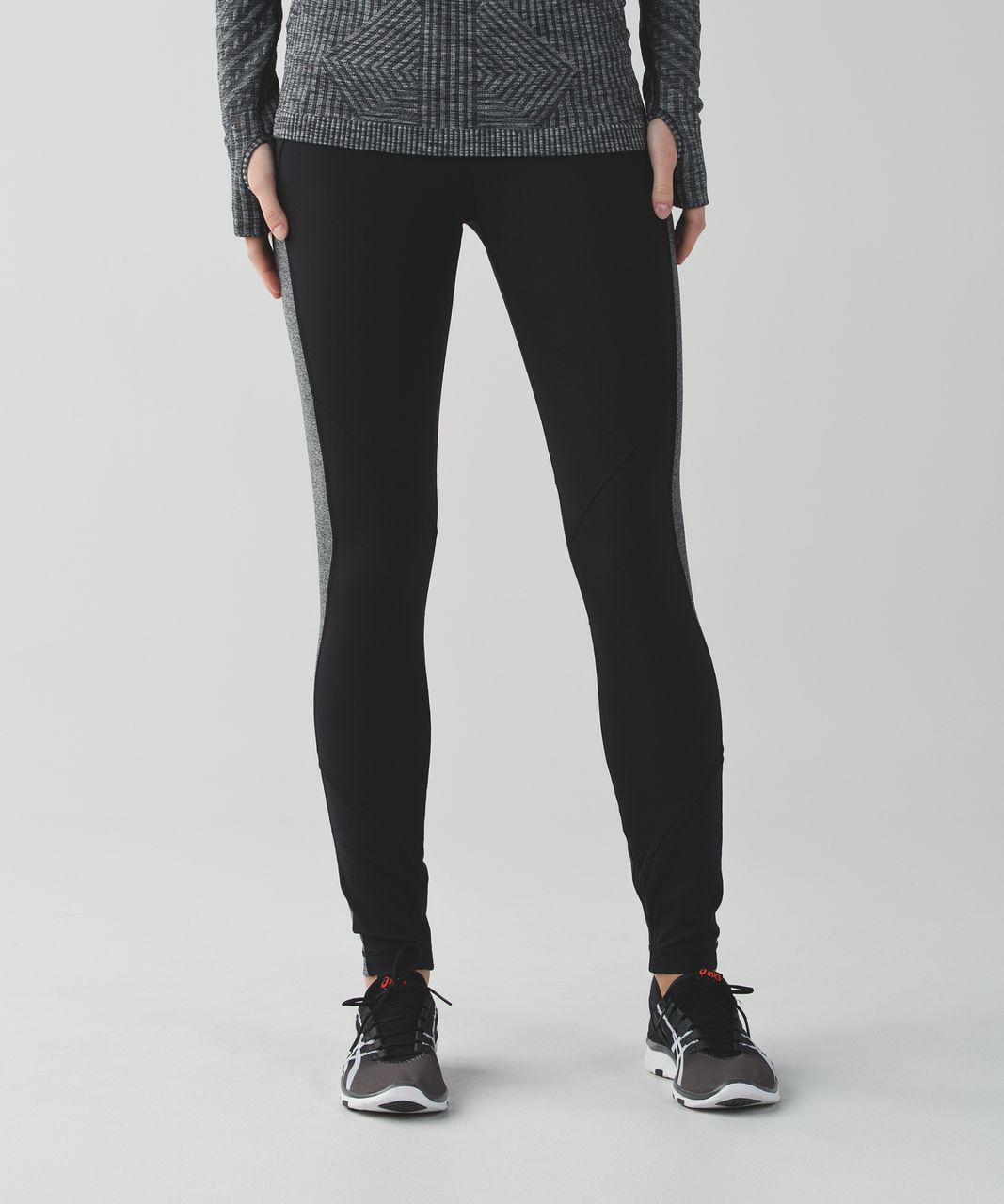 Lululemon Rain-On Train-On Tight - Black / Heathered Black