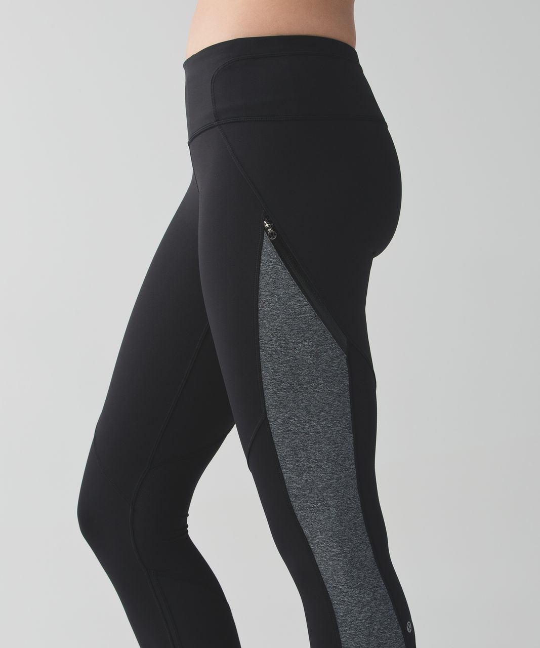 Lululemon Rain-On Train-On Tight - Black / Heathered Black