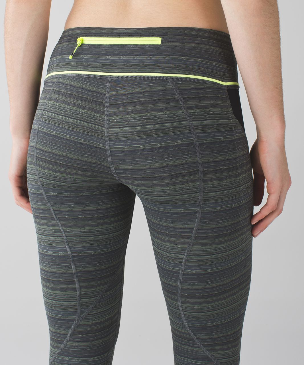 Lululemon Pace Rival Crop *22" - Space Dye Twist Dark Slate Fatigue Green / Ray