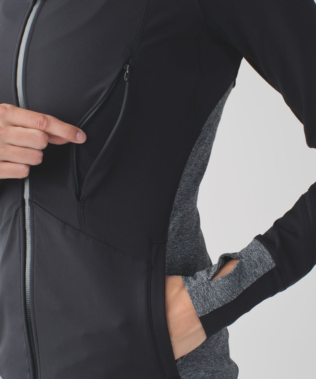 Lululemon Rain-On Train-On Jacket - Black / Heathered Black