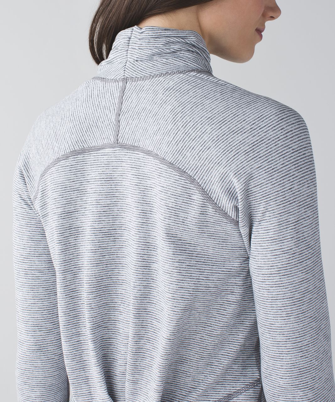 Lululemon Warm Your Core Long Sleeve Tee - Tonka Stripe Heathered Slate White