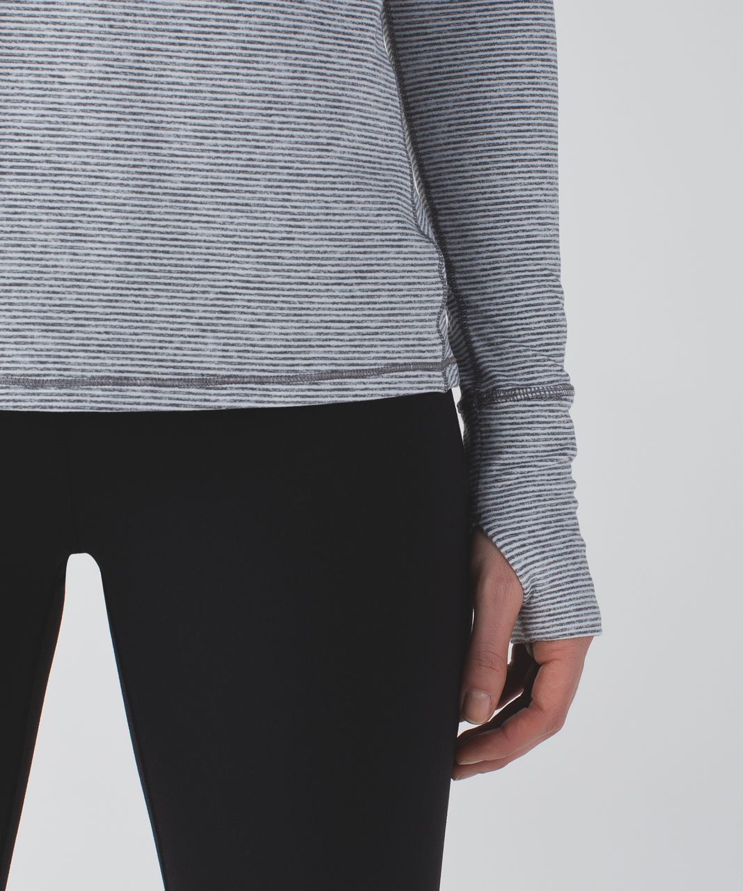 Lululemon Warm Your Core Long Sleeve Tee - Tonka Stripe Heathered Slate White