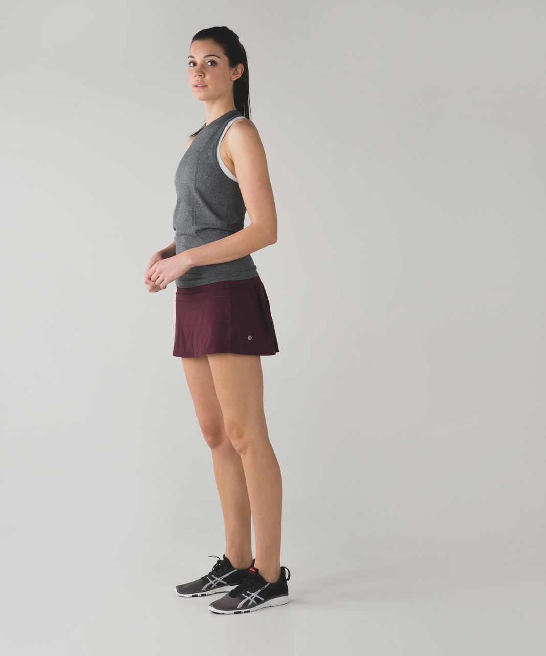 Lululemon Pace Rival Skirt II (Tall) *4-way Stretch - Bordeaux Drama / Space Dye Twist Naval Blue Very Light Flare