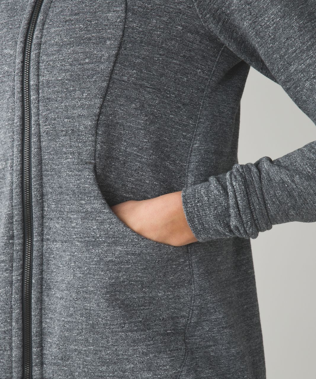 Lululemon Pleat To Street Hoodie - Heathered Snow Slub Coal