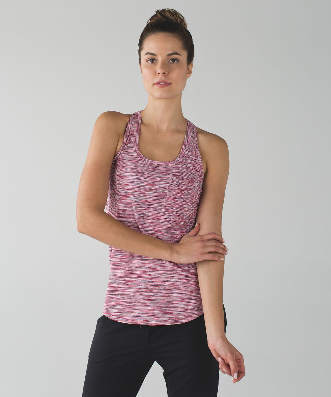 Lululemon Yogi Racer Back III - 4 Color Space Dye White Minty Pink