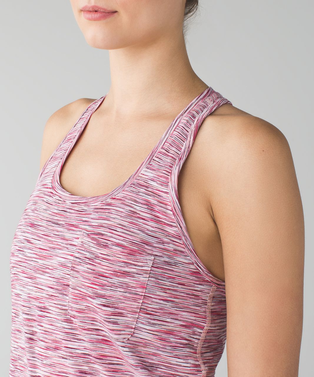 Lululemon Yogi Racer Back III - 4 Color Space Dye White Minty Pink