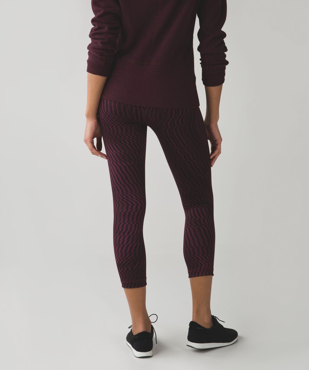 Lululemon Wunder Under Crop (Hi-Rise) *Full-On Luon - Shifted Horizon Red  Grape Black - lulu fanatics