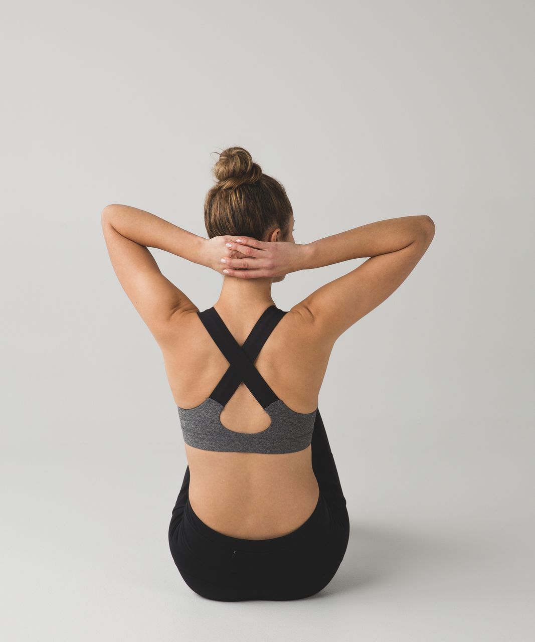 Lululemon All Sport Bra III - Heathered Black / Black - lulu fanatics