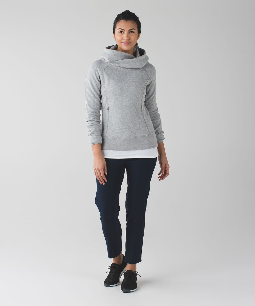 Lululemon Press Pause Pullover - Heathered Medium Grey - lulu fanatics