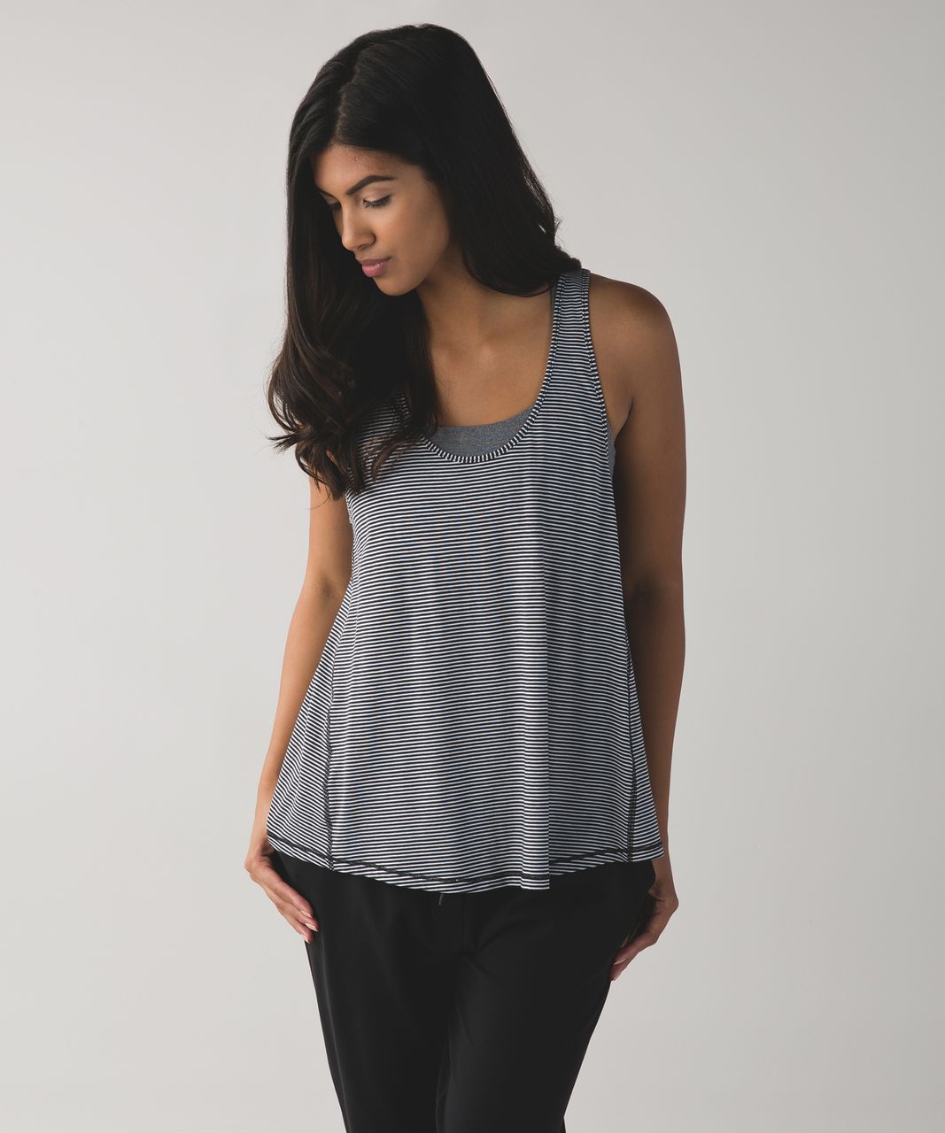 Lululemon All Tied Up Tank *Scoop - Mini Pop Stripe Black White