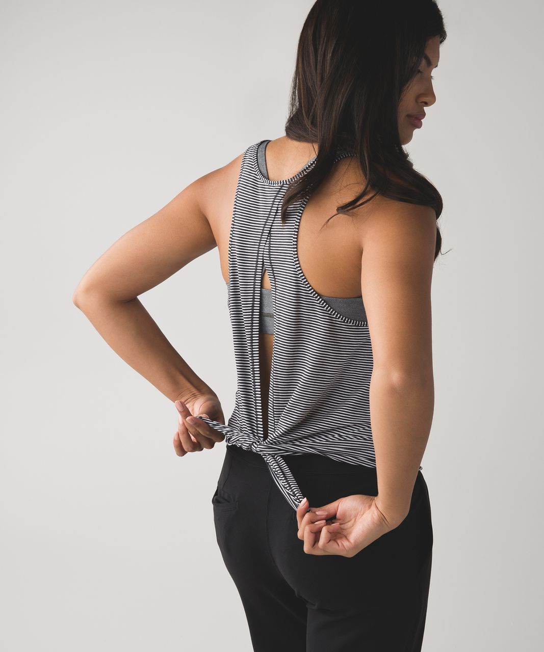 Lululemon All Tied Up Tank *Scoop - Mini Pop Stripe Black White