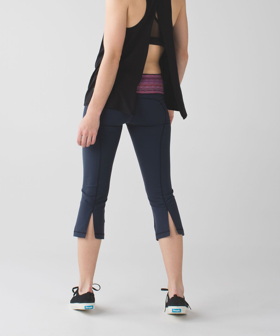 Lululemon Gather & Crow Crop II *Full-On Luon - Inkwell / Space Dye Twist Naval Blue Very Light Flare