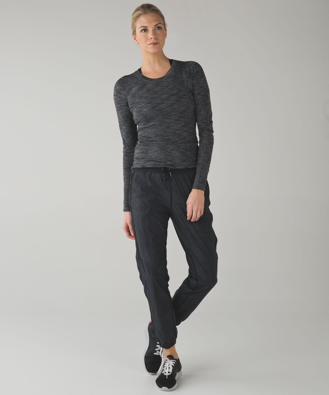 Lululemon Track To Reality Pant III - Shifted Horizon Embossed Black / Black