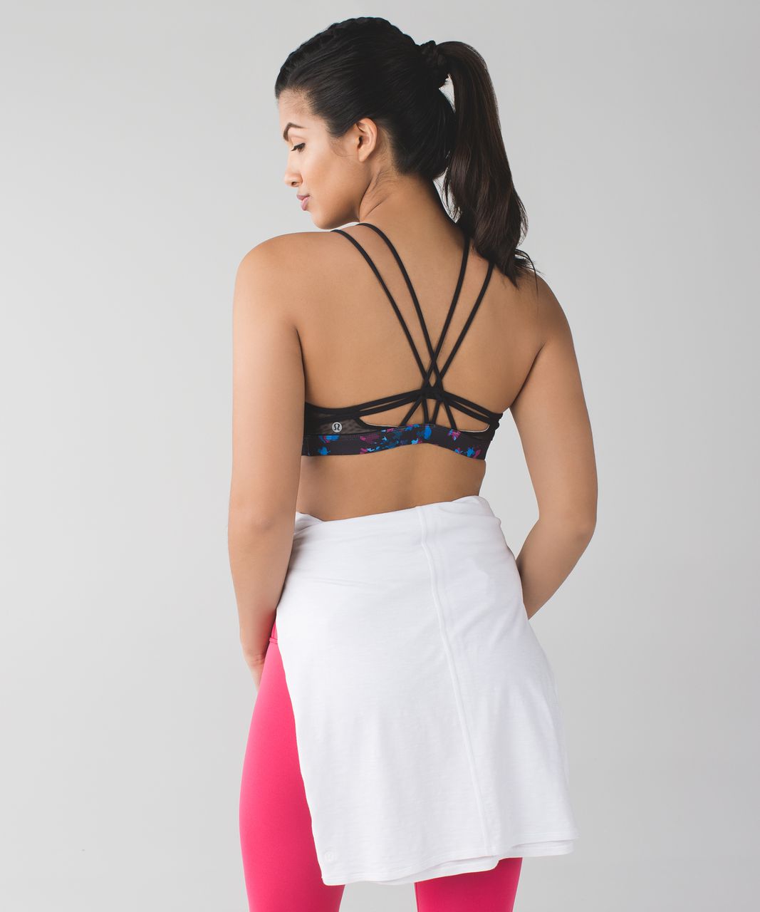 Lululemon Clip-In Long Line Bra - Dandy Digie Multi / Black - lulu fanatics