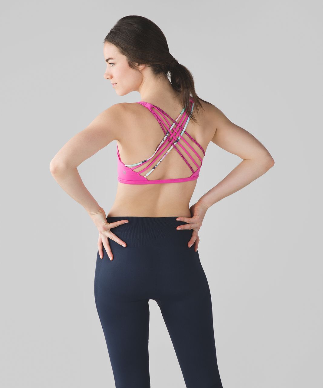 Lululemon Free To Be Bra *High Neck - Quicksand / Pink Glow - lulu fanatics