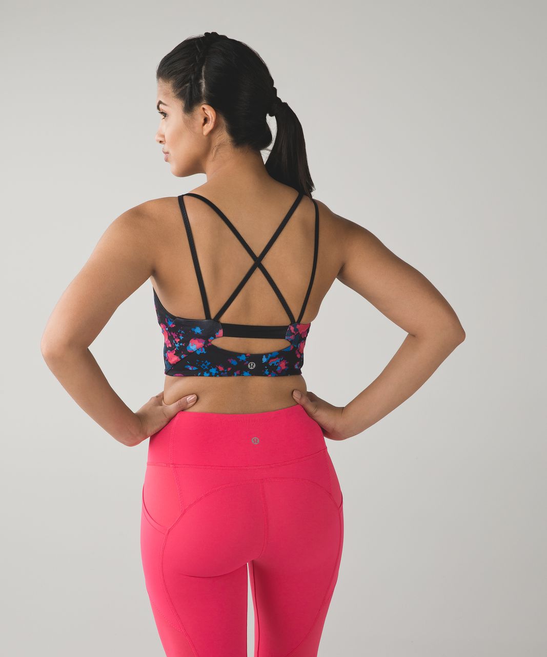 Lululemon Clip In Long Line Black Sports Bra 2 Harness