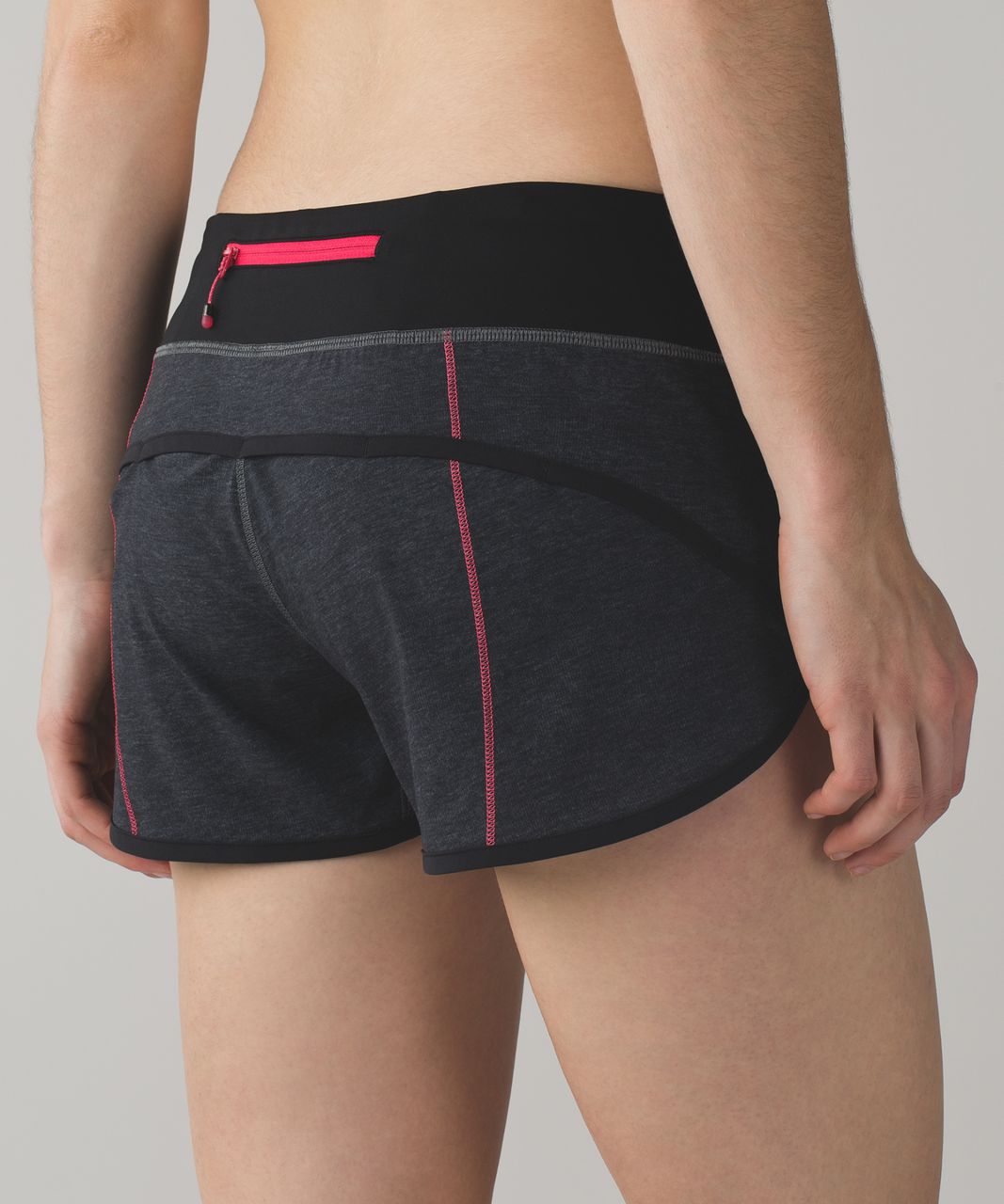 Lululemon Speed Short *4-way Stretch 2.5" - Heathered Black / Black / Boom Juice