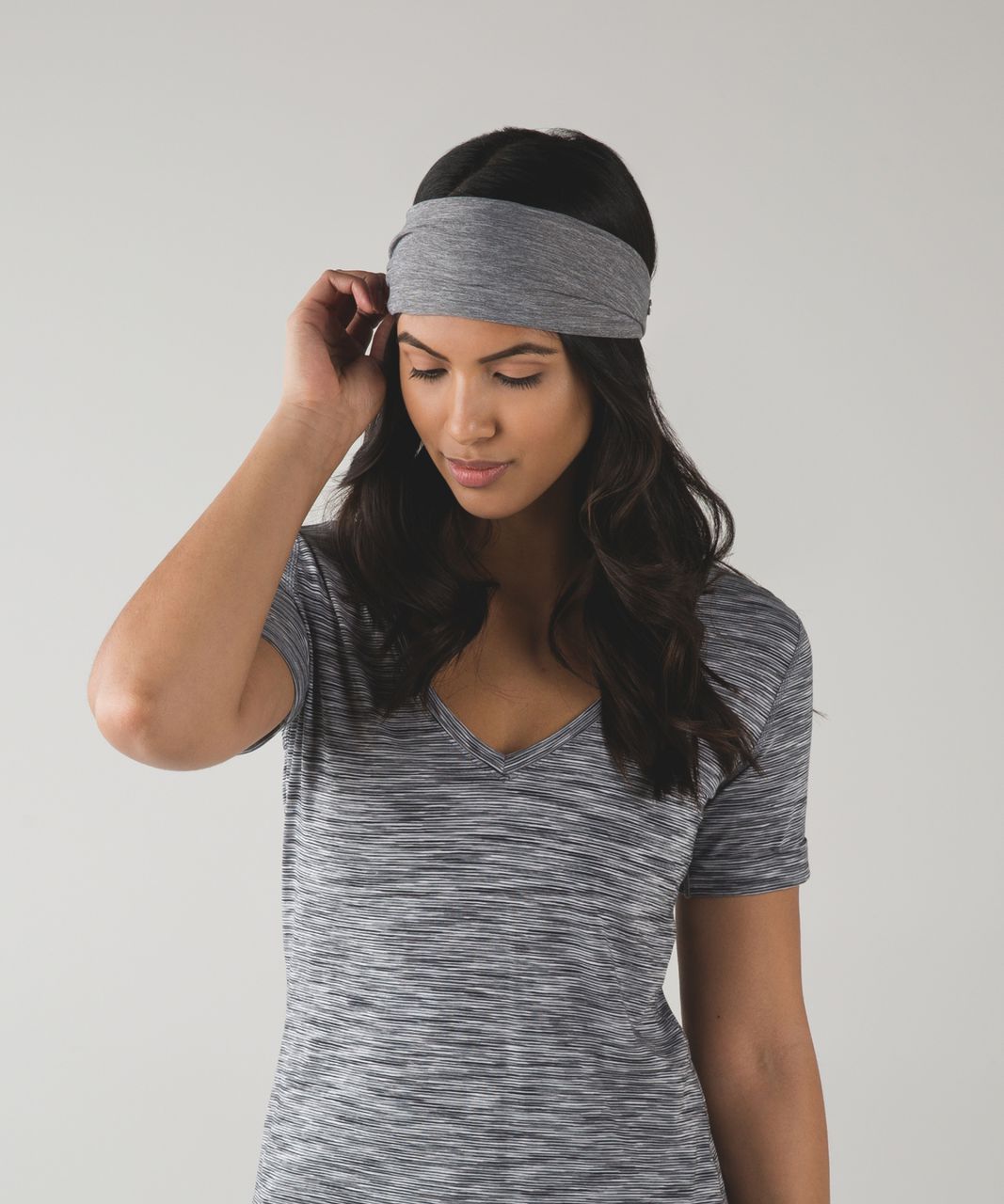 Lululemon Fringe Fighter Headband - Heathered Slate / Minty Pink