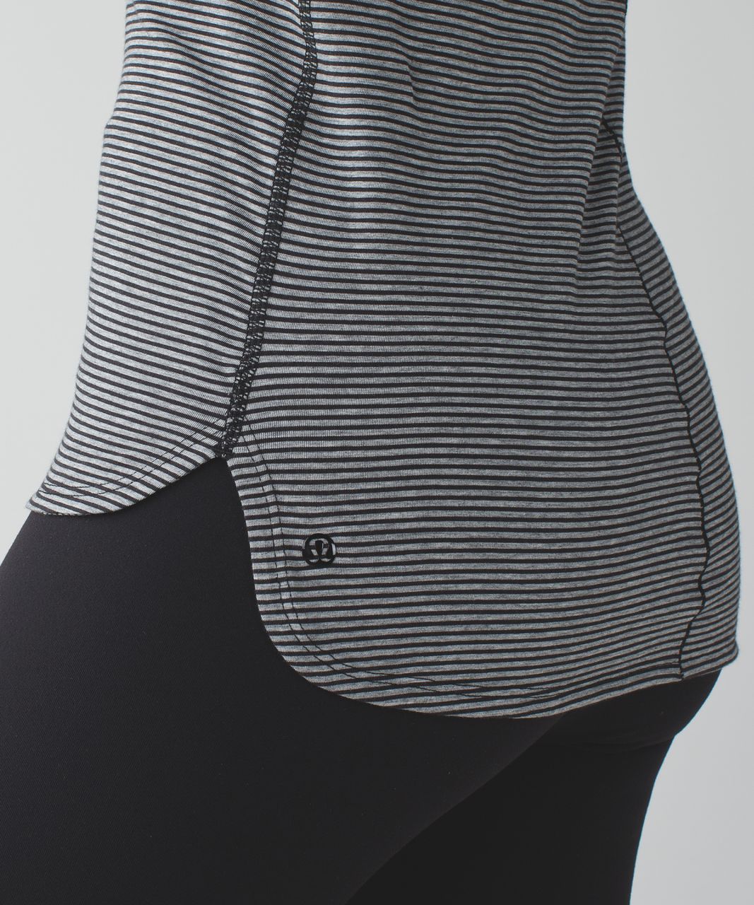 Lululemon Circadian Long Sleeve V Neck Tee - Mini Pop Stripe Heathered Medium Grey Black