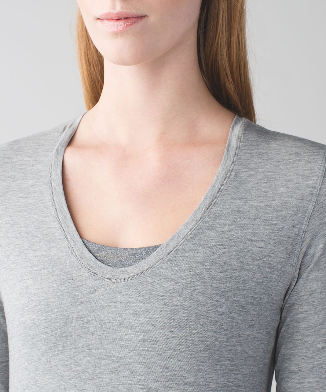 Lululemon Circadian Long Sleeve V Neck Tee - Heathered Medium Grey