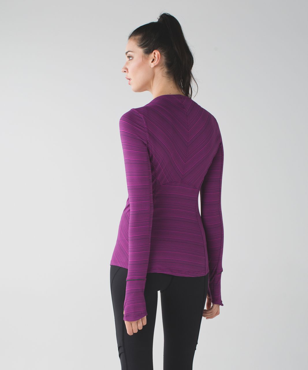 Lululemon Kanto Catch Me Long Sleeve - Kanto Stripe Regal Plum Naval Blue