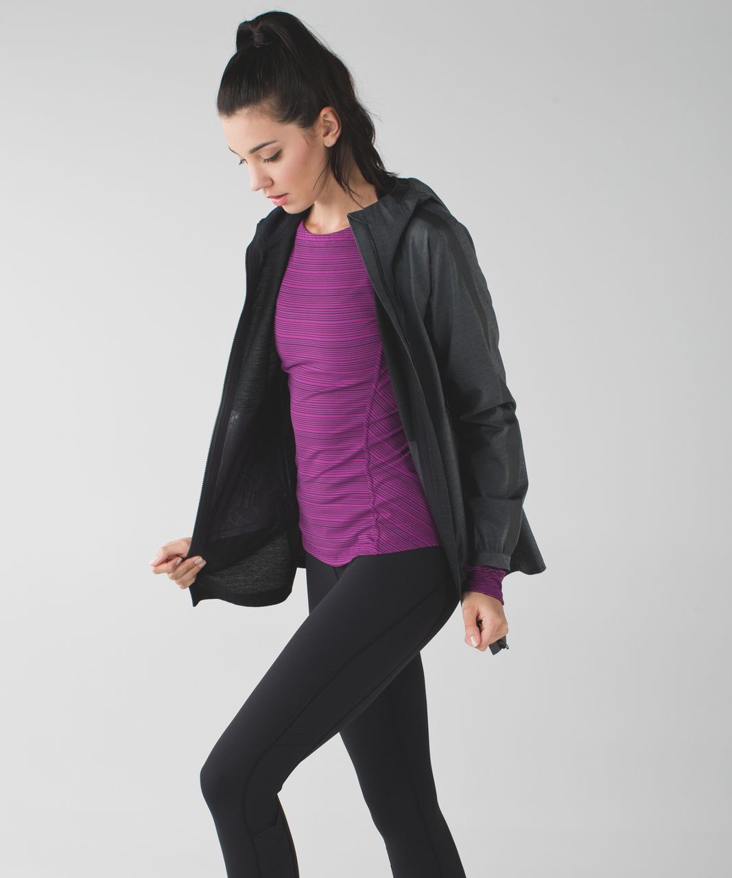 Lululemon Kanto Catch Me Long Sleeve - Kanto Stripe Regal Plum Naval Blue