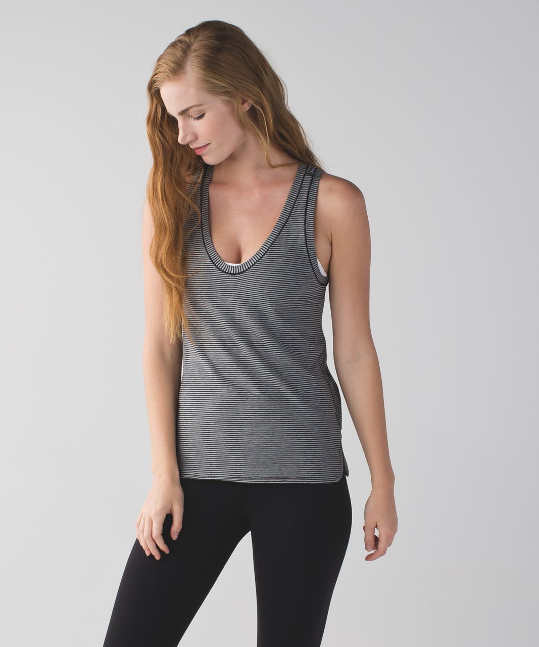 Lululemon Circadian Tank - Mini Pop Stripe Heathered Medium Grey Black