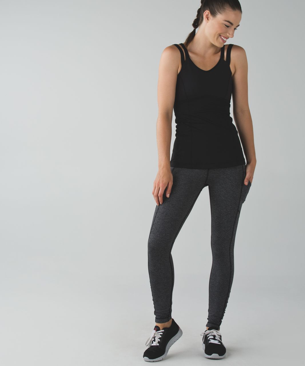 Lululemon Speed Tight IV - Wee Stripe Black Heathered Black / Black / Heathered Black