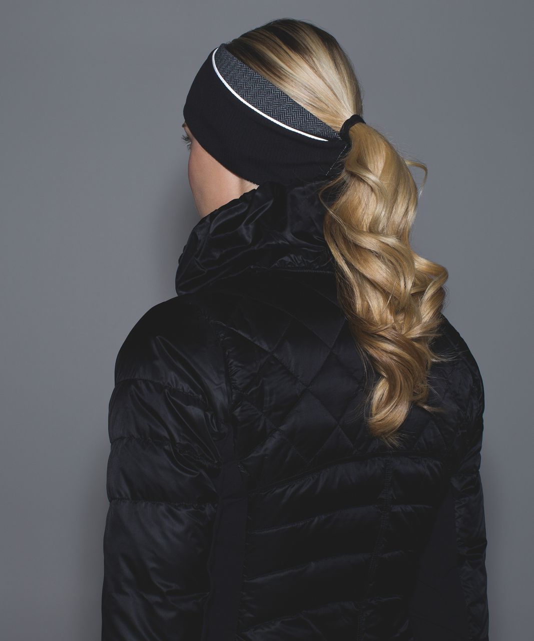 Lululemon Run And Done Ear Warmer - Heathered Herringbone Heathered Slate Black