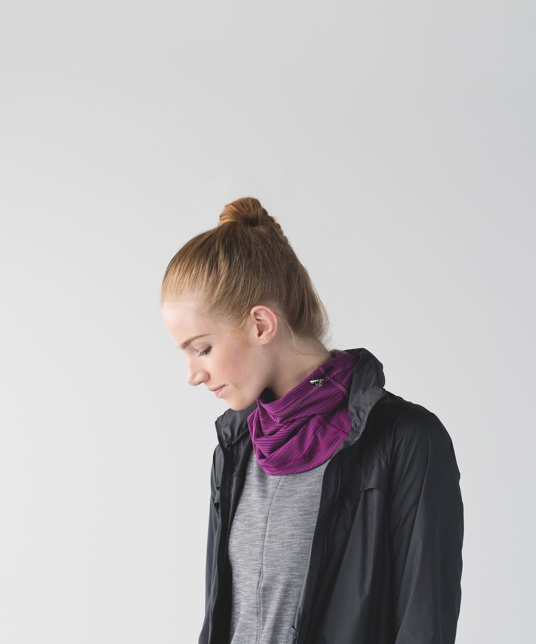 Lululemon Run And Done Neck Warmer - Kanto Stripe Regal Plum Naval Blue