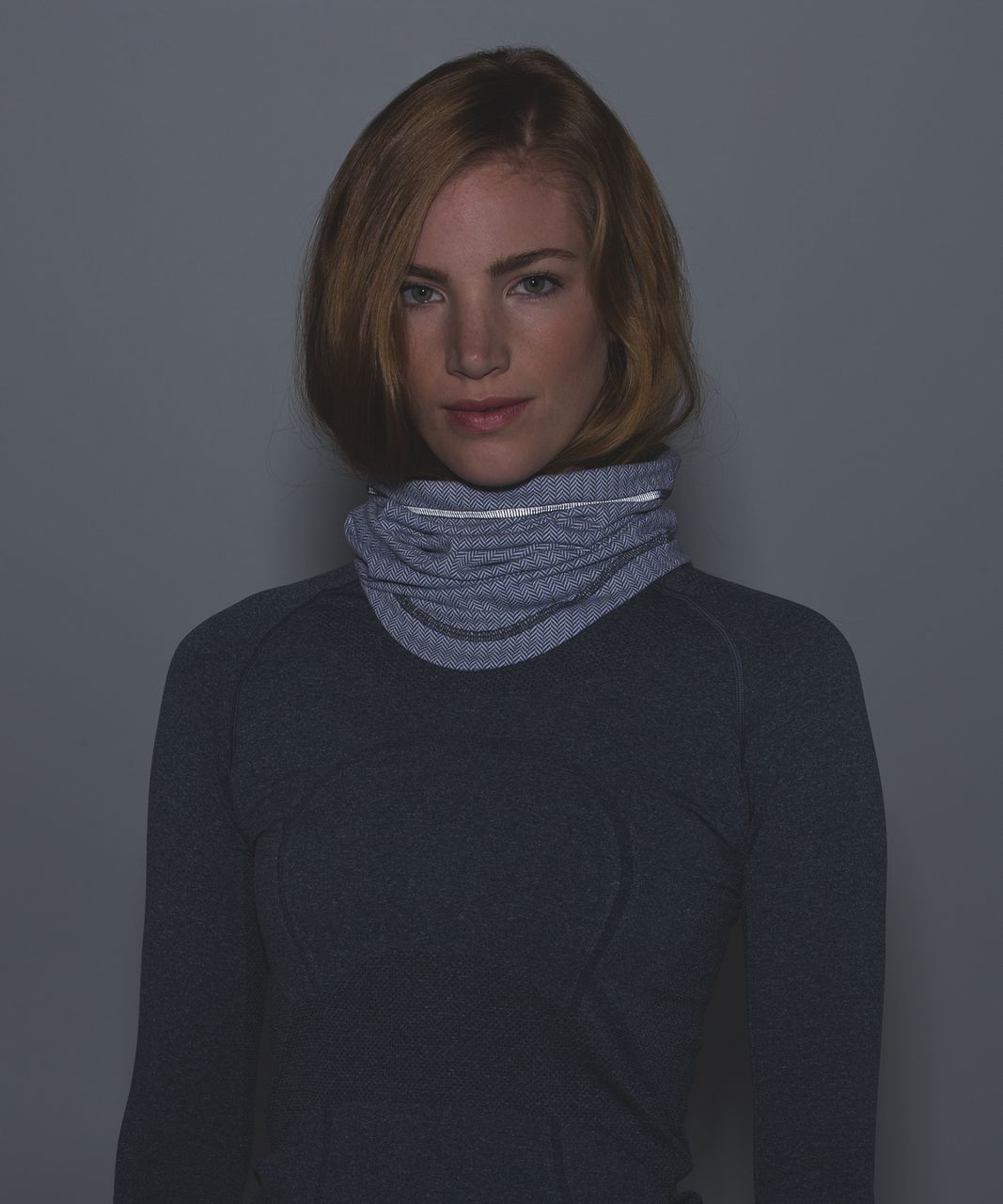 Lululemon Run And Done Neck Warmer - Heathered Herringbone Heathered White Slate