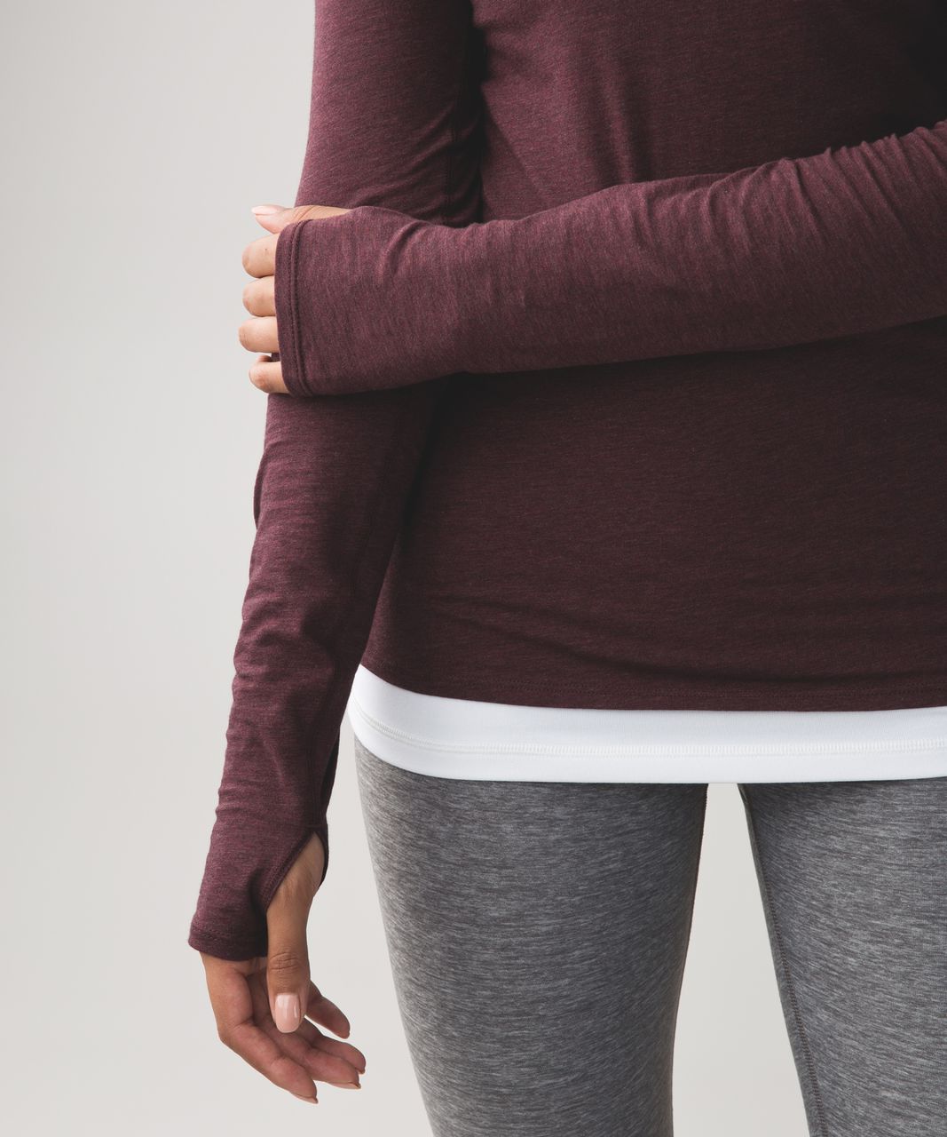 Lululemon Anahatasana Long Sleeve Tee - Heathered Bordeaux Drama - lulu  fanatics