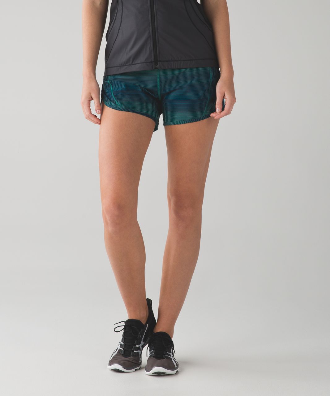 Lululemon Real Quick Short - Simply Radiant Hunter Green Black / Black