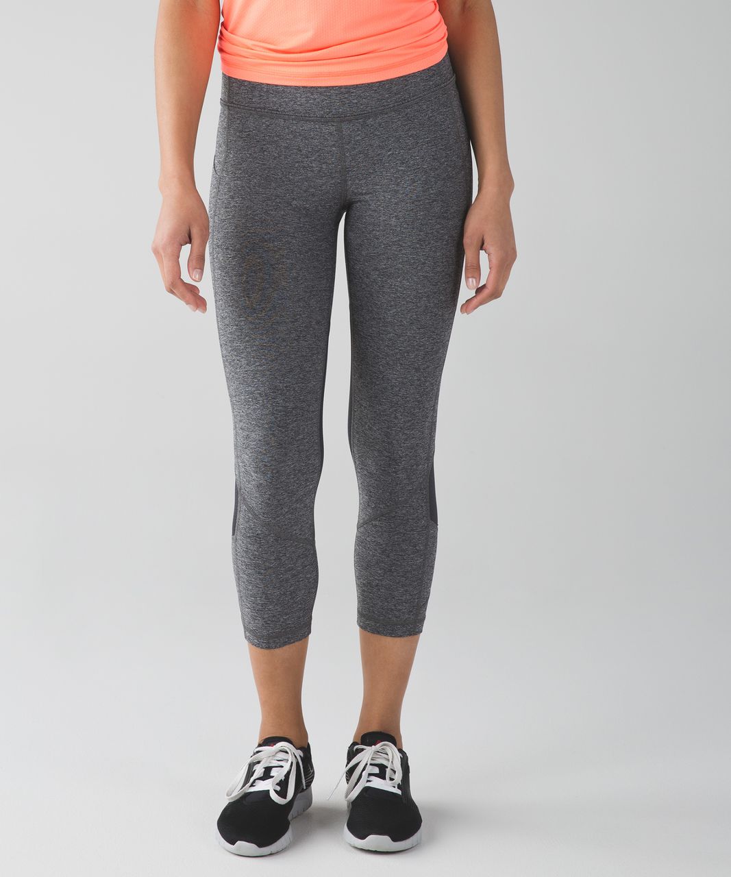 Lululemon Pace Rival Mid-Rise Crop 22” - Heathered Black / Black