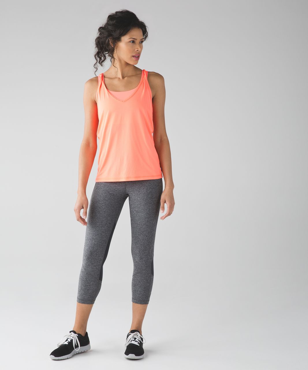 Lululemon Pace Rival Crop *22" - Heathered Black / Deep Coal / Very Light Flare