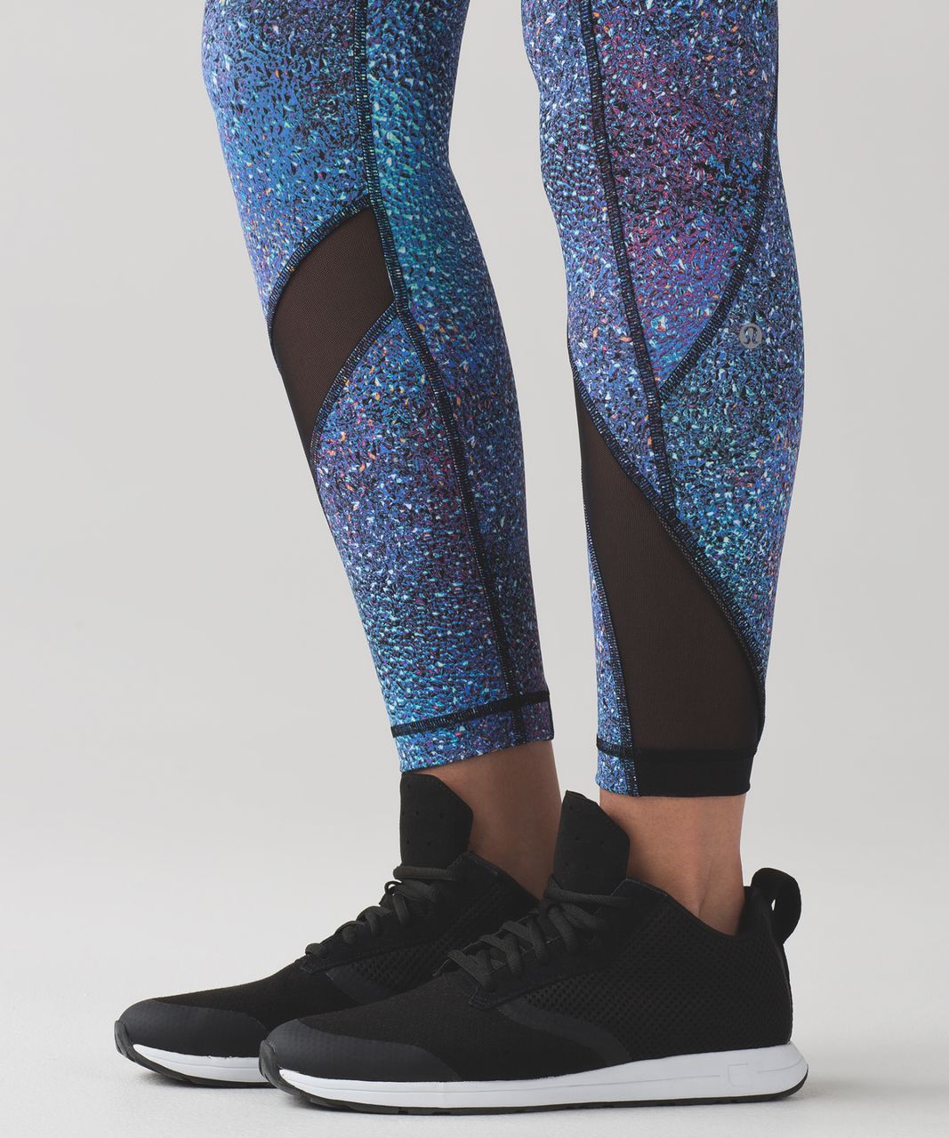 Lululemon Inspire Tight II (Mesh) - Heathered Black / Black / Blue