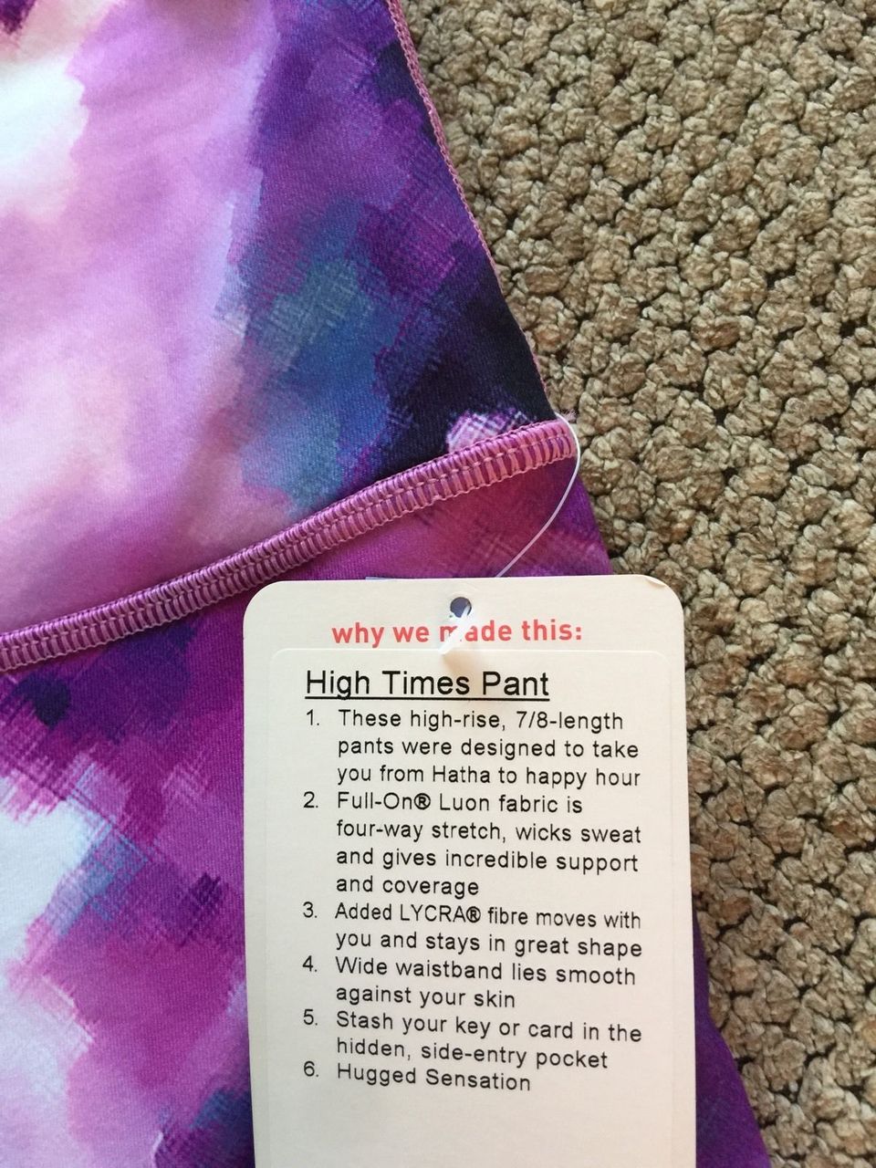 Lululemon High Times Pant - Blooming Pixie Multi