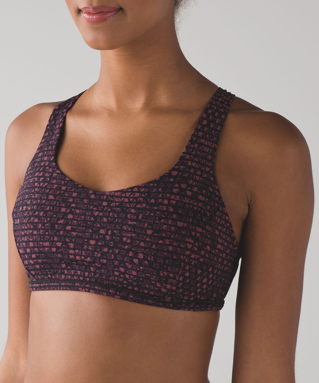 Lululemon Free To Be Tranquil Bra - Shatter Weave Dust Coral Plum