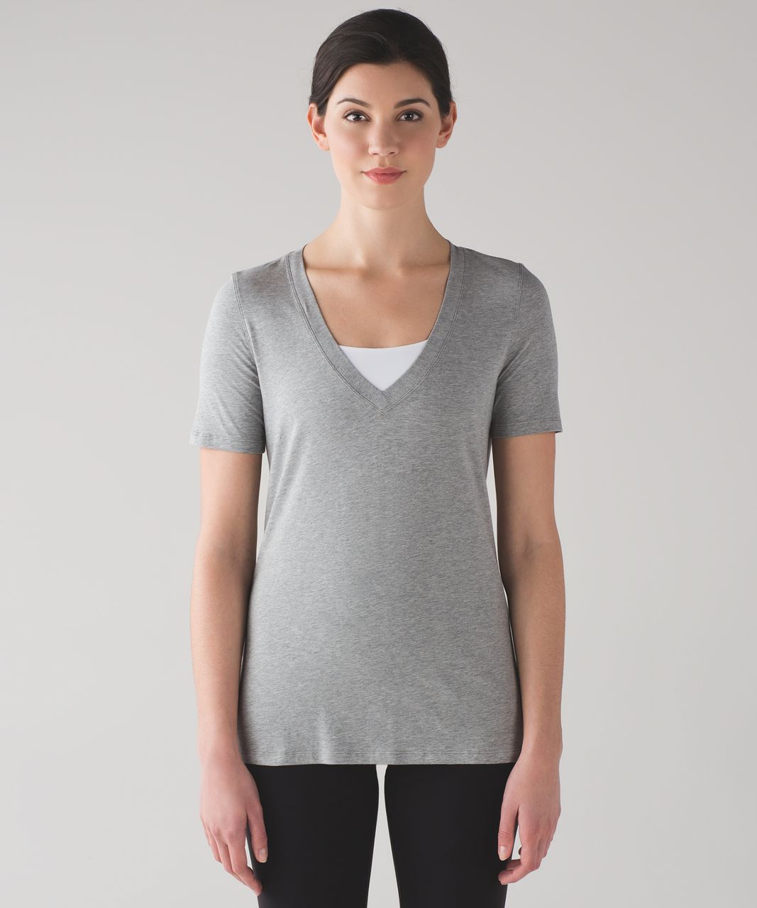 lululemon – Women's Love V-Neck T-Shirt – Color Light Grey/Grey