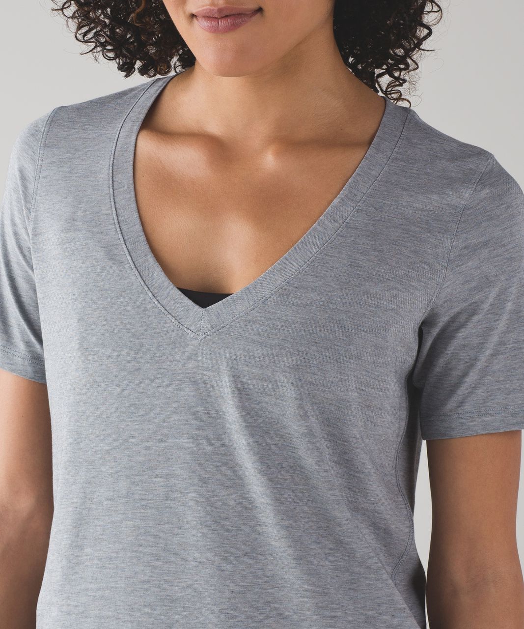 Lululemon Love Tee IV - Mini Stripe Heathered Arctic Grey White