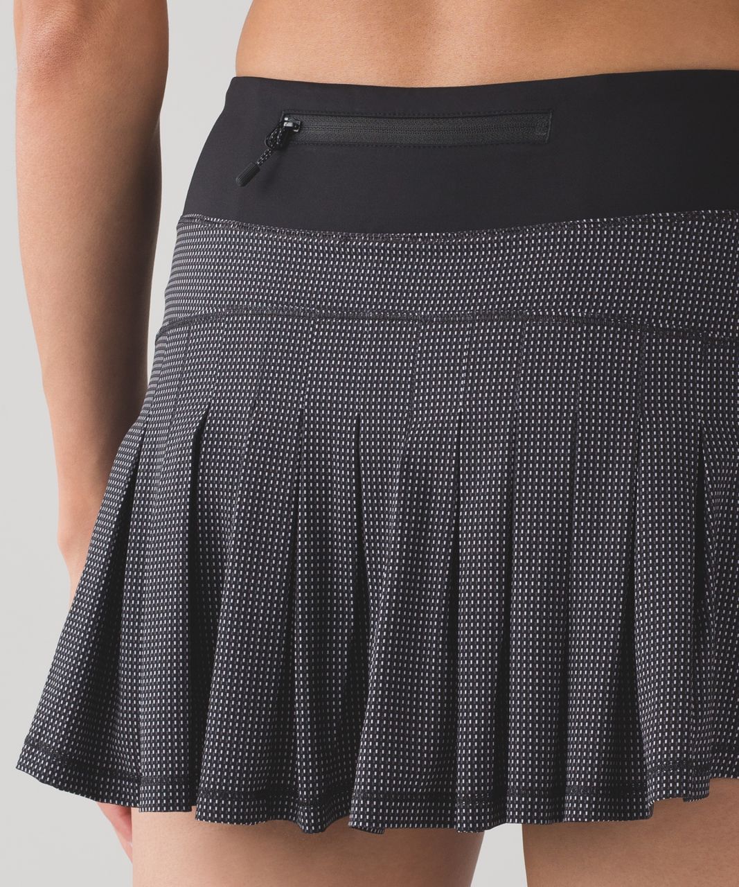 Lululemon Circuit Breaker Skirt (Regular) (13") - Teeny Check Print White Black / Black