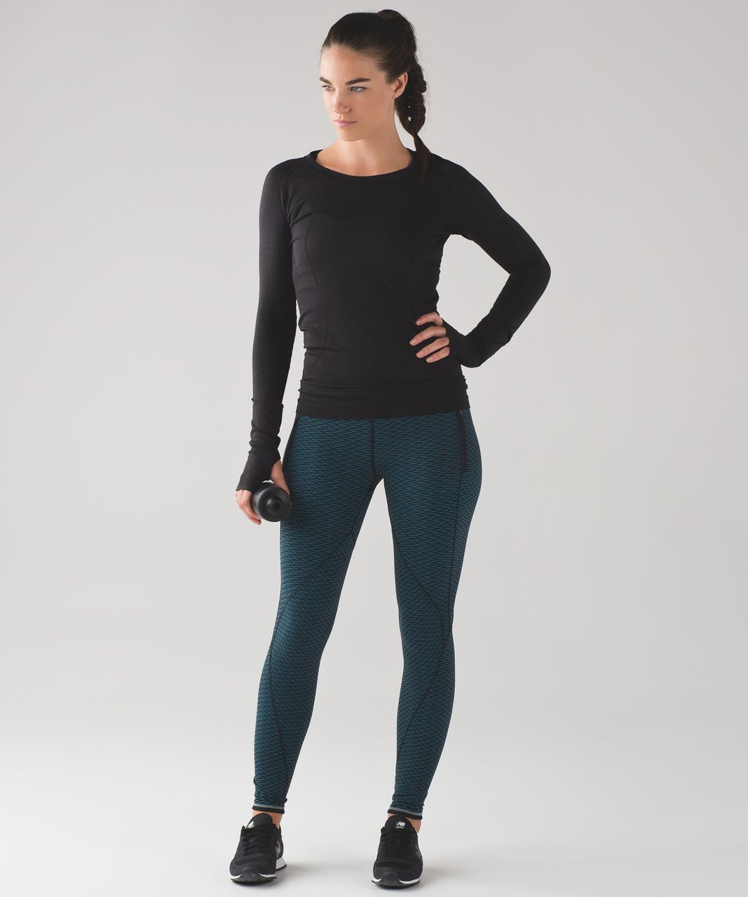 Lululemon Run It Out Tight - Score Jacquard Black Indian Ocean